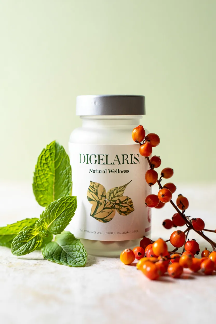 Digelaris natural wellness supplement bottle with botanical ingredients